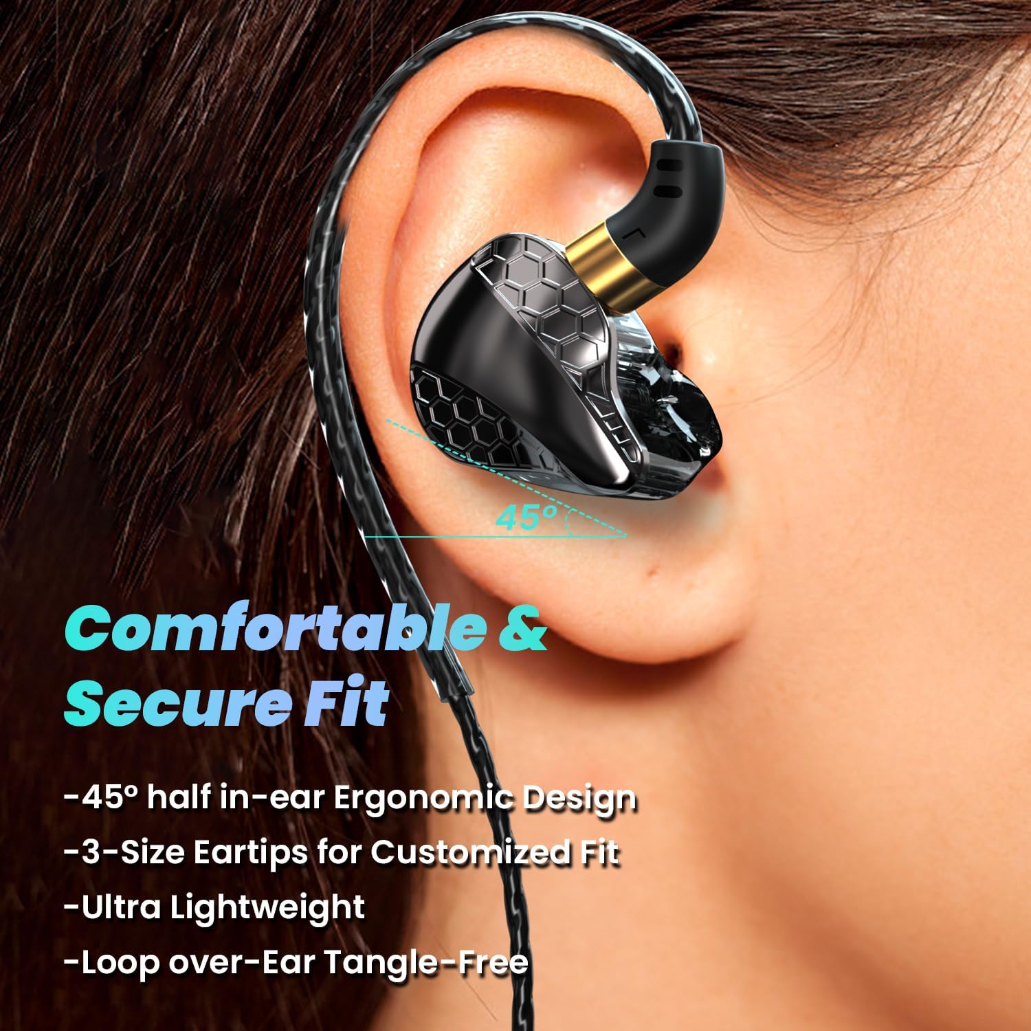 Wired Earbuds for Gaming with Mic, HiFi Fixed Cable, Black 6 71Cy2eHN3wL. AC SL1500