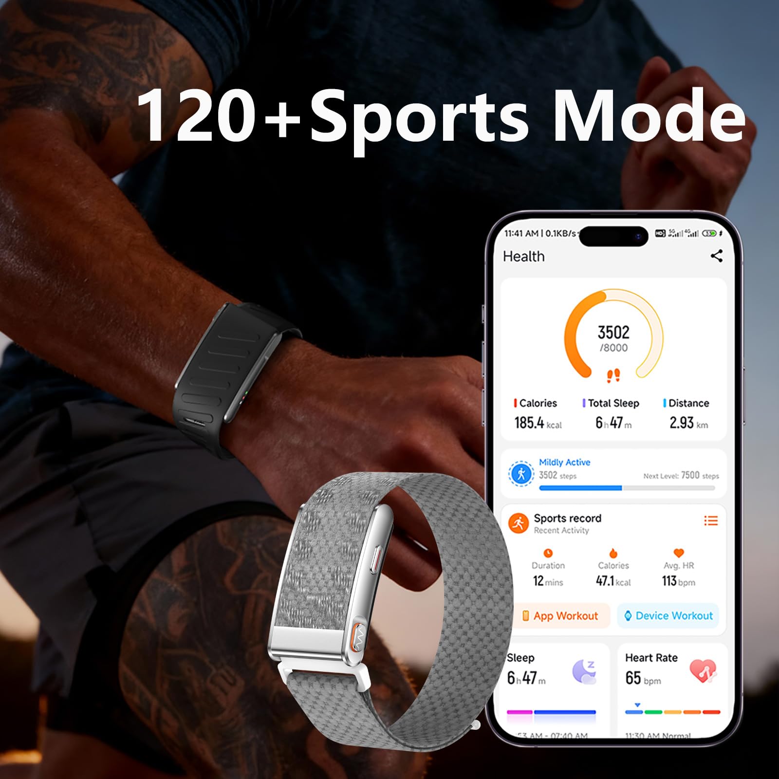 Aktivitätstracker Fitness Tracker ohne Display Fitness Armband Pulsmesser | Blutdruck Herzfrequenzmesser HRV SpO2 Schrittzähler 120+ Sportmodi Schlaftracker Smart Band Zwei Armbänder Kein Abo