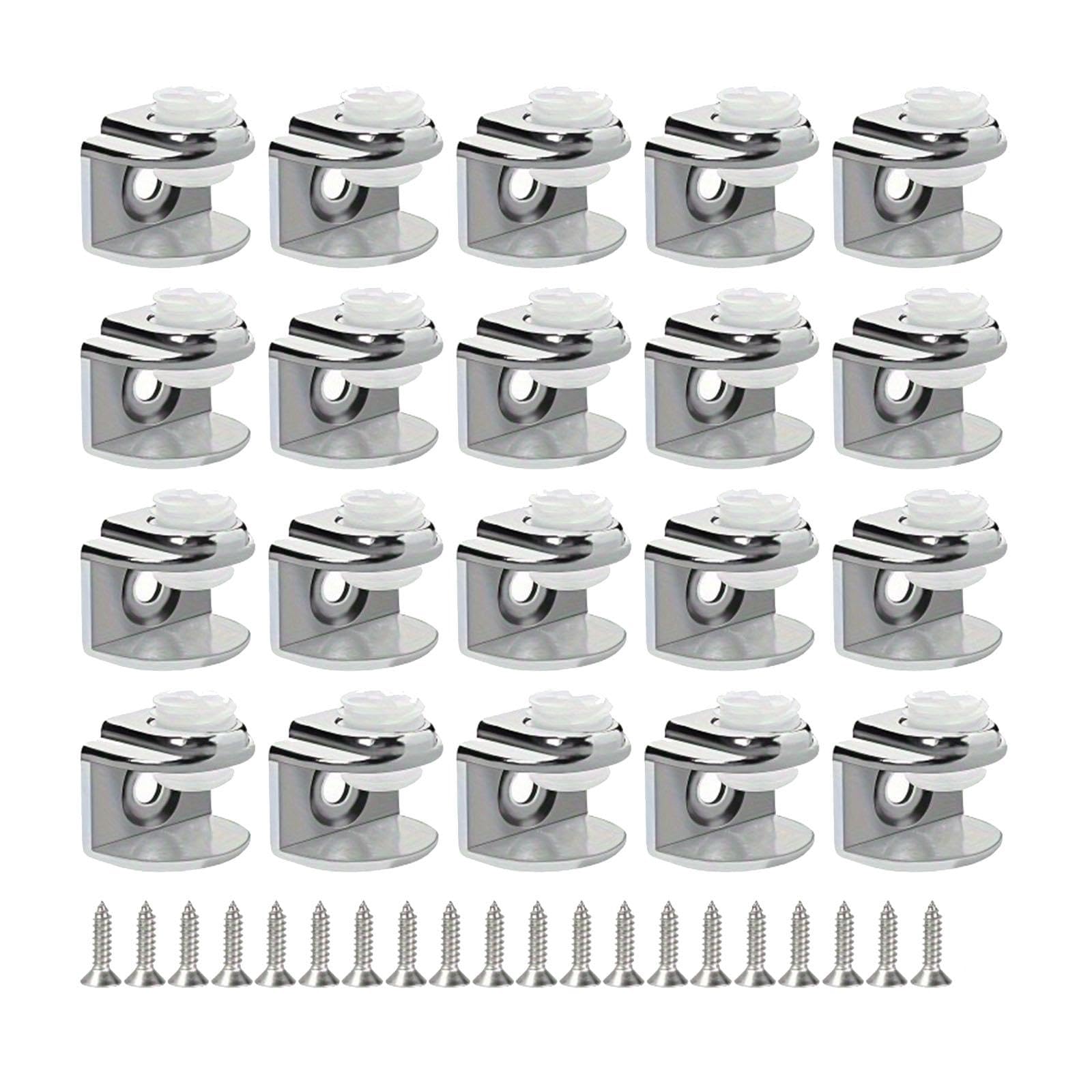 20 Pieces Glass Shelf Brackets Versatile Glass Clip Holder for 3-8mm Shelf-image-49