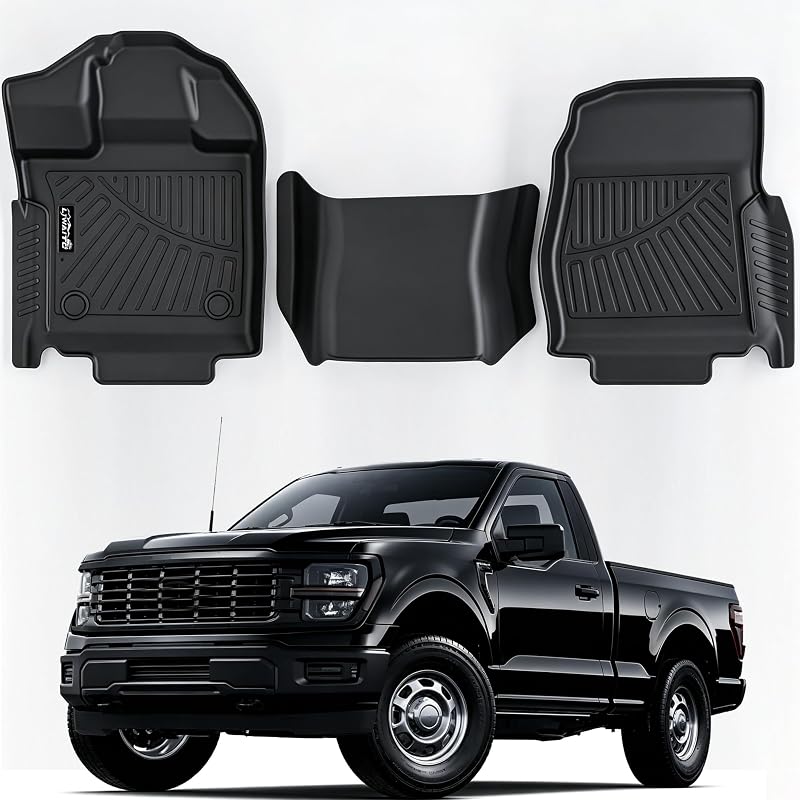 Tapete automotivo para Ford F-150 Regular Cab com piso de vinil, banco inteiriço, TPE, preto, 2015–2026