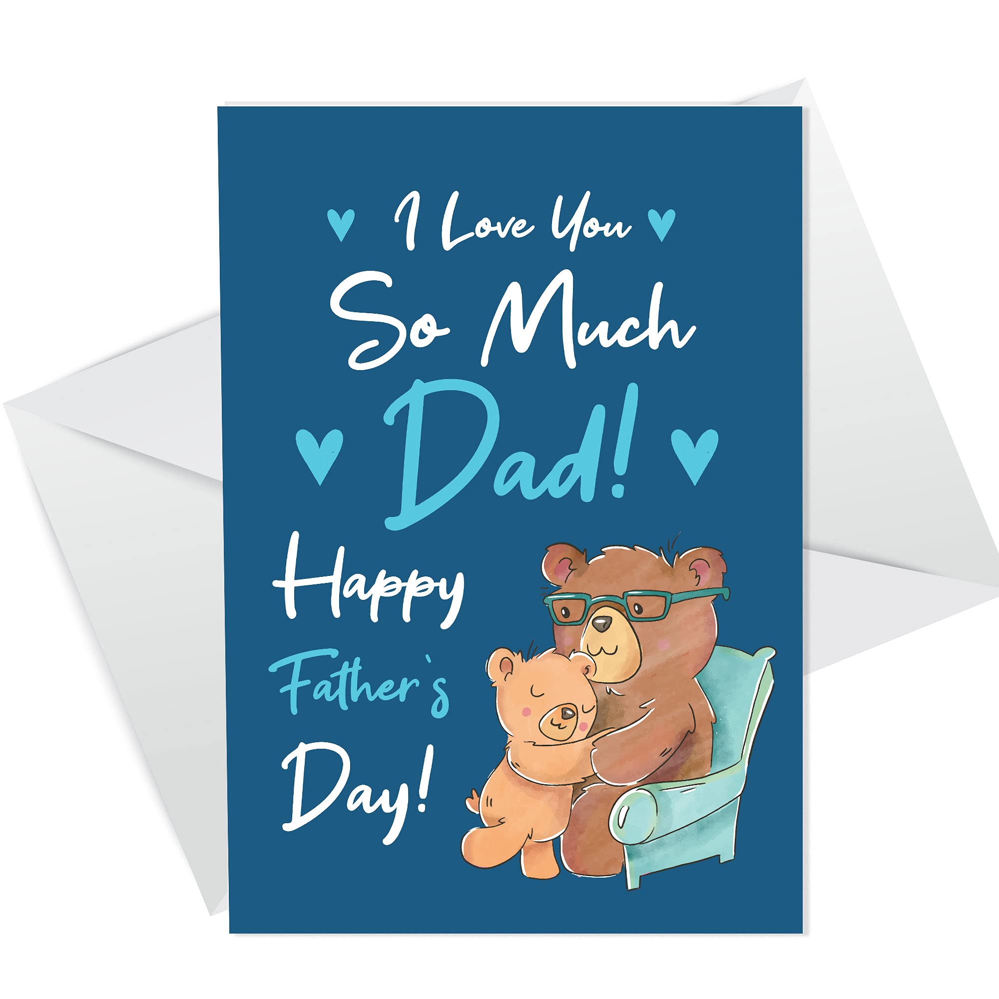 RED OCEAN Happy Fathers Day Card For Dad Him Father's Day Card From Daughter or Son