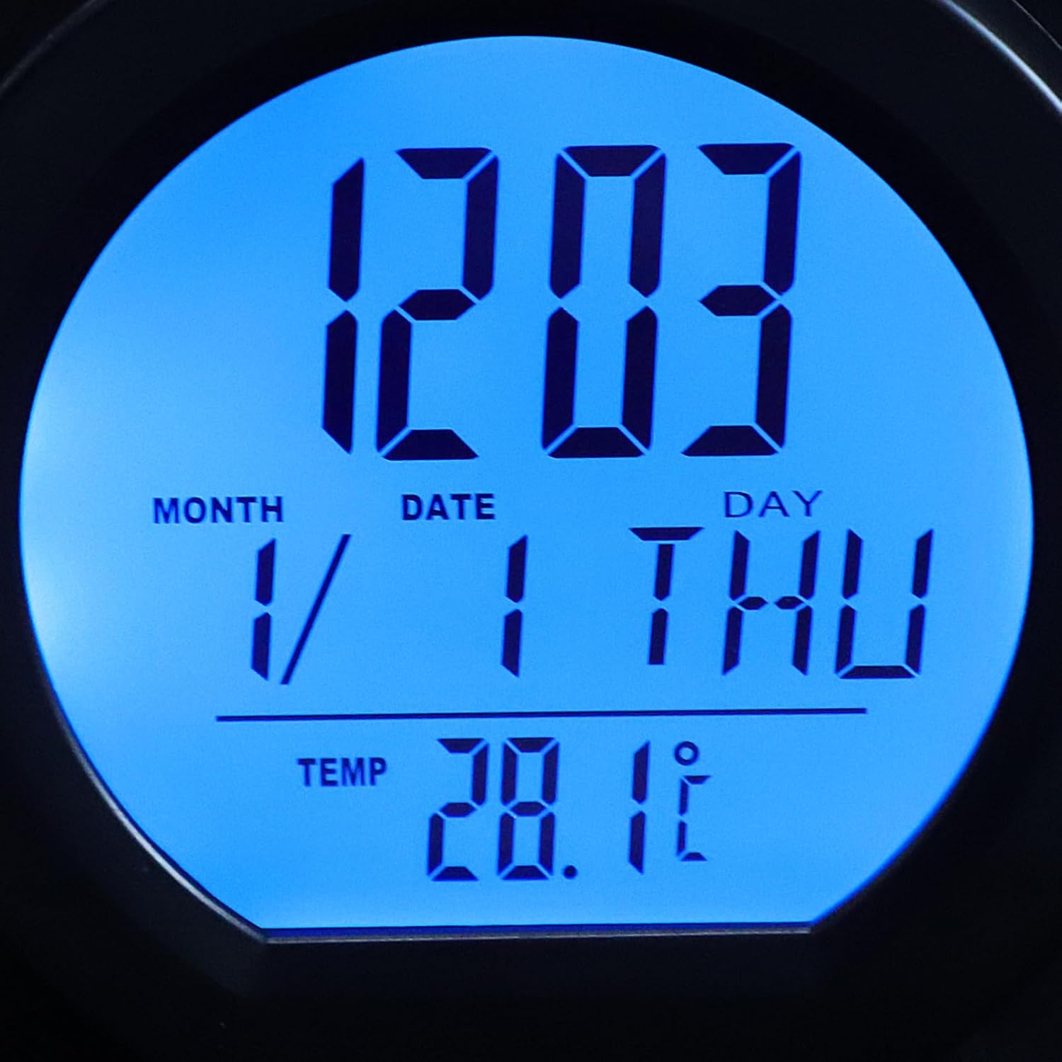 BESTOYARD Solar Car Clock with Temperature and Date Display Dashboard Solar Powered Clock for Trucks and Golf Carts Elegant Design with Built Calendar and Accurate Temperature