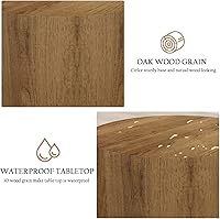 Vista 5 de Vikiullf Nesting Coffee Table Set of 3, Round Wooden Coffee Tables, Modern Circle Table for Living Room, Bedroom, Accent Side Table, Saving Space