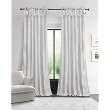 Tie Top Curtains 108" Off White - Light Filtering Privacy Drape