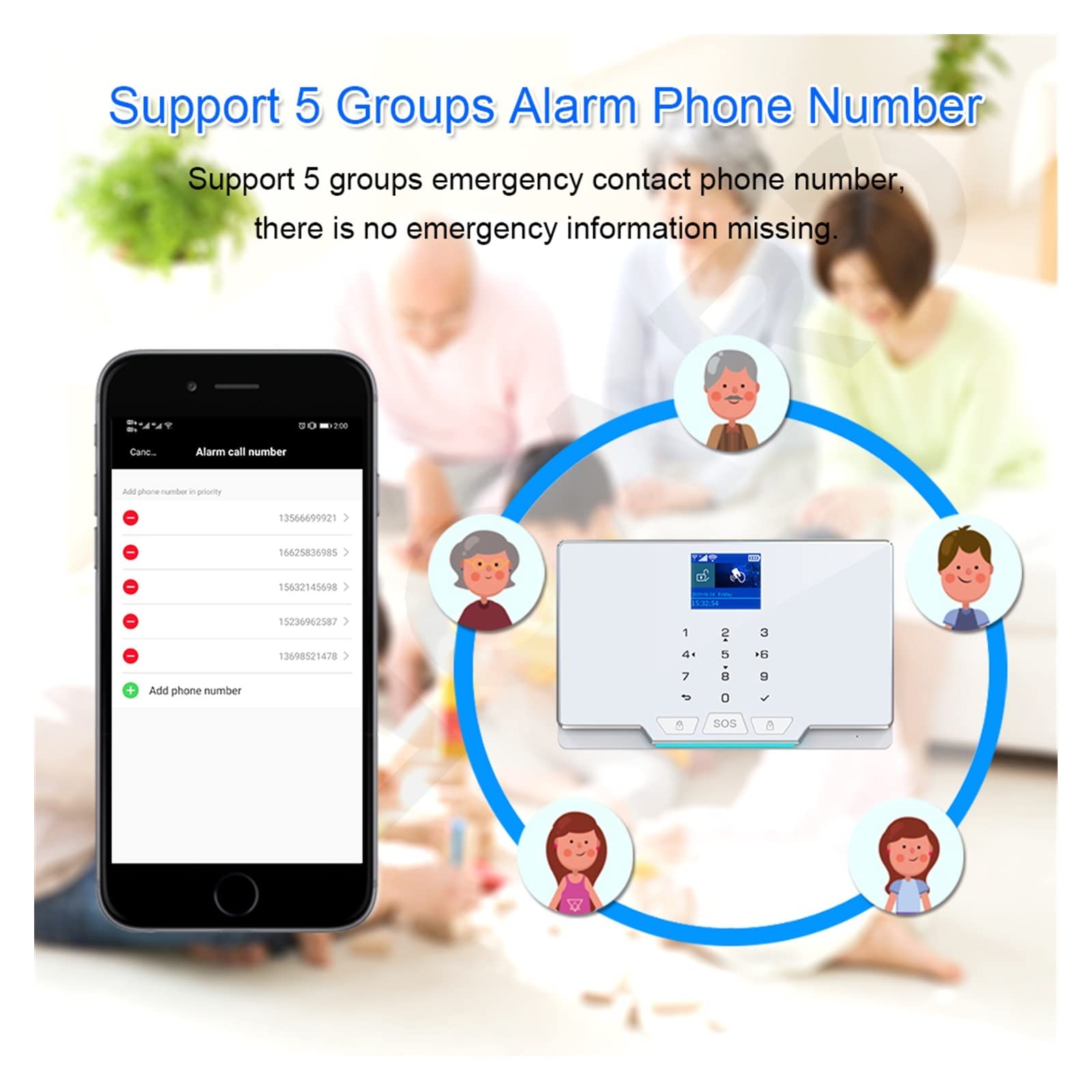 G20 WiFi gsm Sistema de Alarma de Seguridad Tuya Smart Wireless Wireless Wired Home Kits de protección de Ladrones con el hogar con IP Sirena de luz de la cámara(ZONAN-C23-64G-card)