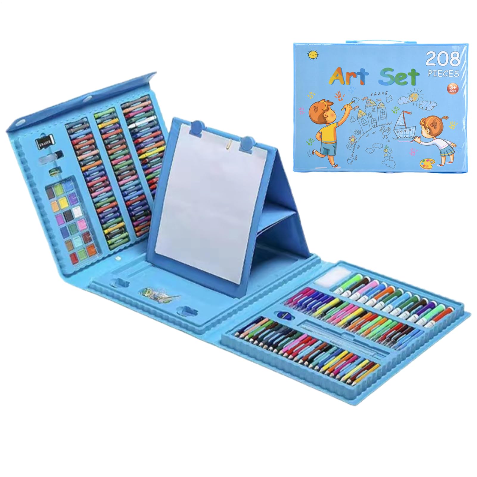 Malset für Kinder, tragbar, faltbar, Malset für Mädchen, für Zuhause, Desktop, Studio, Outdoor, College, Vorschule, Schule, Wandbild, Party, Geburtstag, Urlaub, Reisen