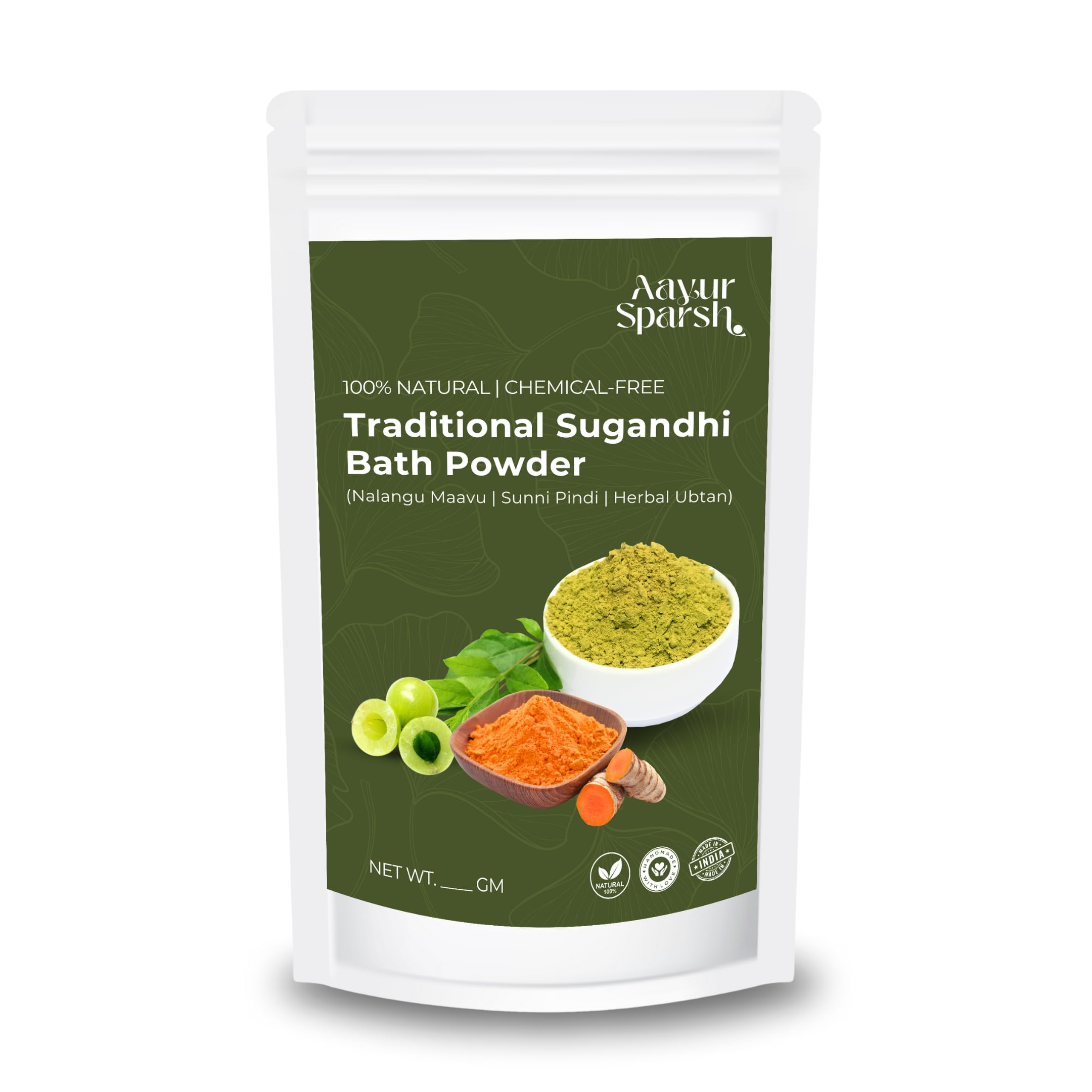 Aayur Sparsh Natural & Chemical-Free Herbal Bath Powder, Exfoliating Ubtan Powder for Clear Skin, Ayurvedic Body & Face Scrub, 200gm-image-31