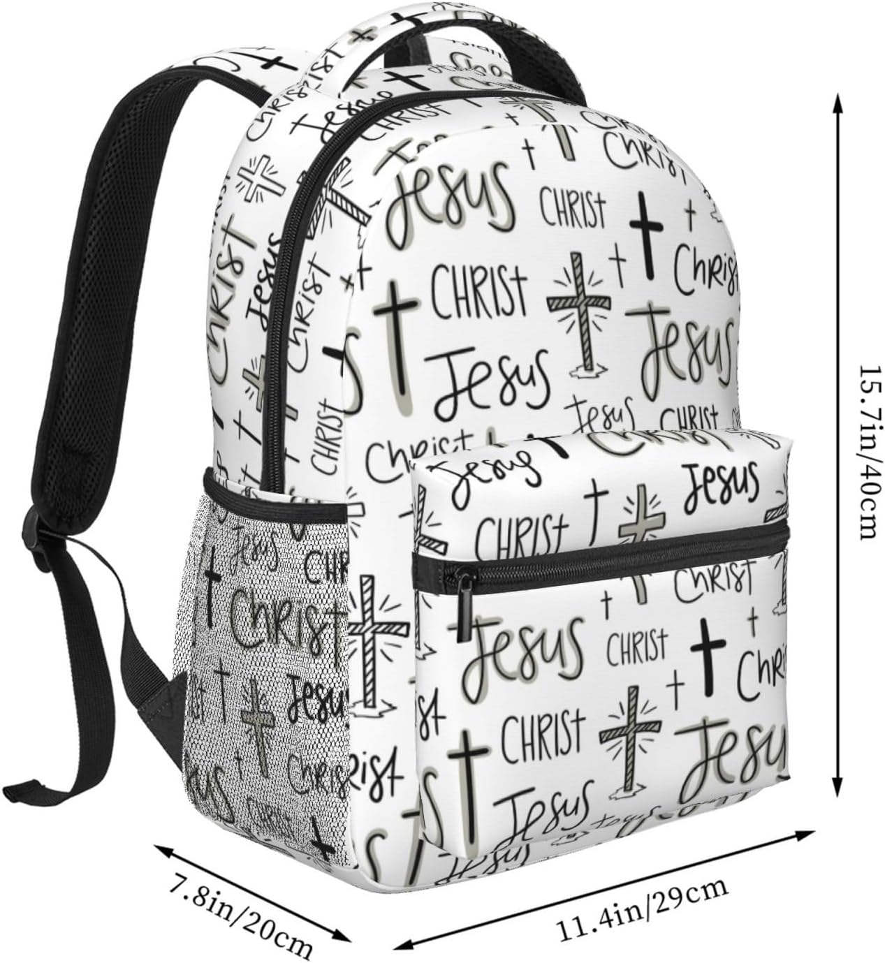Jesus Christian Cross Backpack Bag Large Capacity Laptop Backpacks Casual Daypack Bookbag For Women Men