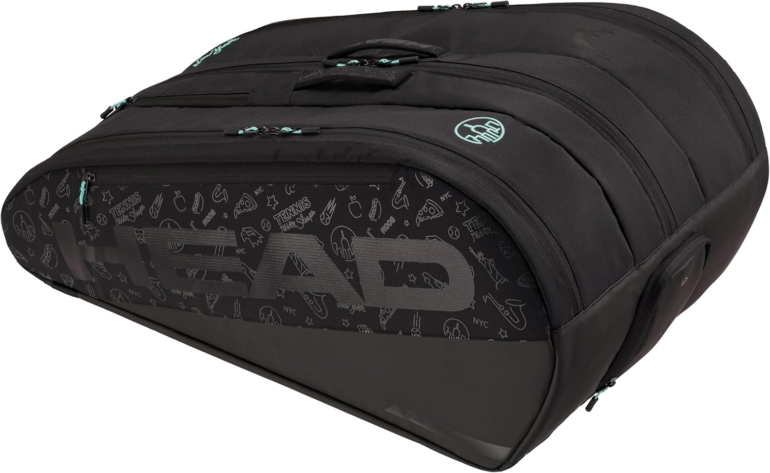 HEAD TOUR RACQUET BAG XL (12R) NEON 2025, Black - Image 3