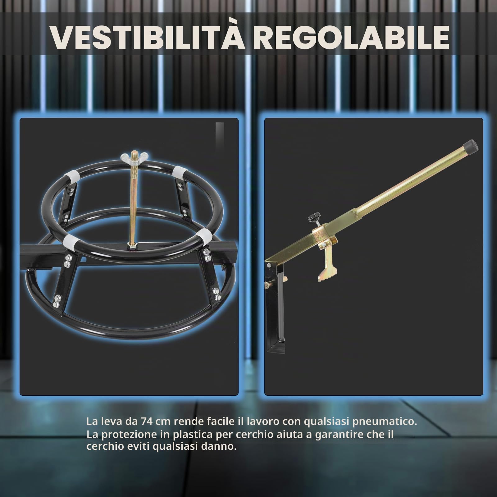 Smontagomme Universale Manuale, Dispositivo per Montaggio Moto Stallonatore per Ruote da 16''-21" Supporto per Cambio Pneumatici per Moto Dirt Bike