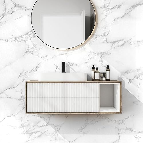 Miniatura 4 de Papel tapiz de contacto de mármol, papel tapiz autoadhesivo de granito brillante, impermeable, envoltura de vinilo extraíble para armarios de cocina