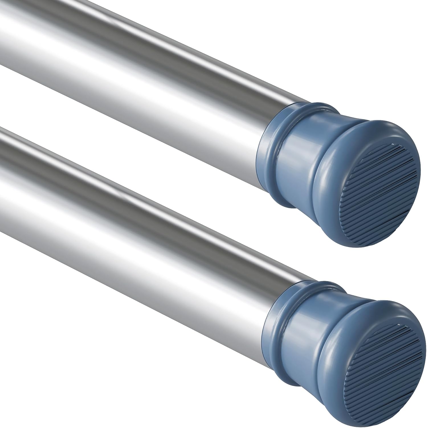 Curtain Pole No Drilling Extendable Shower Rail Telescopic Rod Shower Curtain Rail Extra Length Clothes Rail Curtain for Bathroom Bedroom Silver 52-70 cm Diameter 25 mm