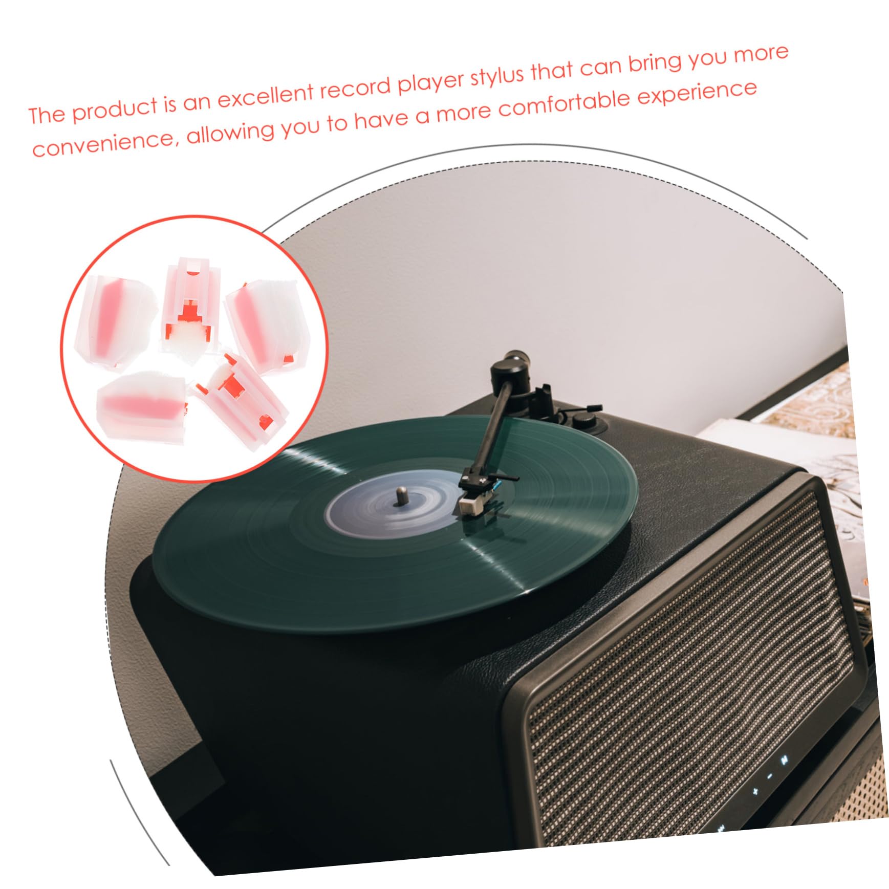 SUPVOX 5pcs Stylus Needle Replacement Turntable Stylus Phonograph Needles Record Player Stylus Record Needle Stylus Replacement Needle Stylus Needle Record Player Pickup Red Plastic