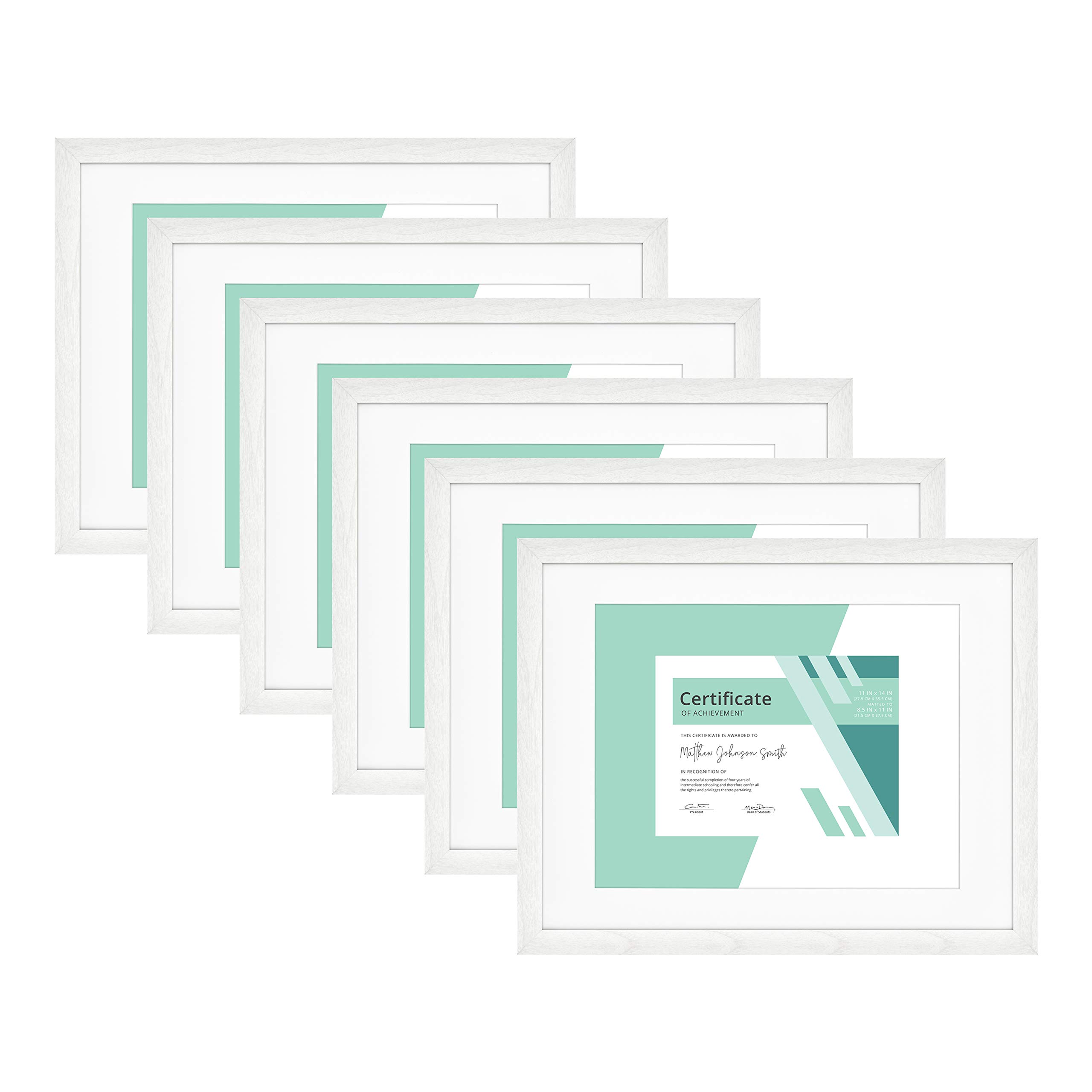 MCS Gallery Essential - 6 Cornici Per Documenti 21,6x27,9 Cm - Bianco, Legno MDF Con Vetro Infrangibile - 2