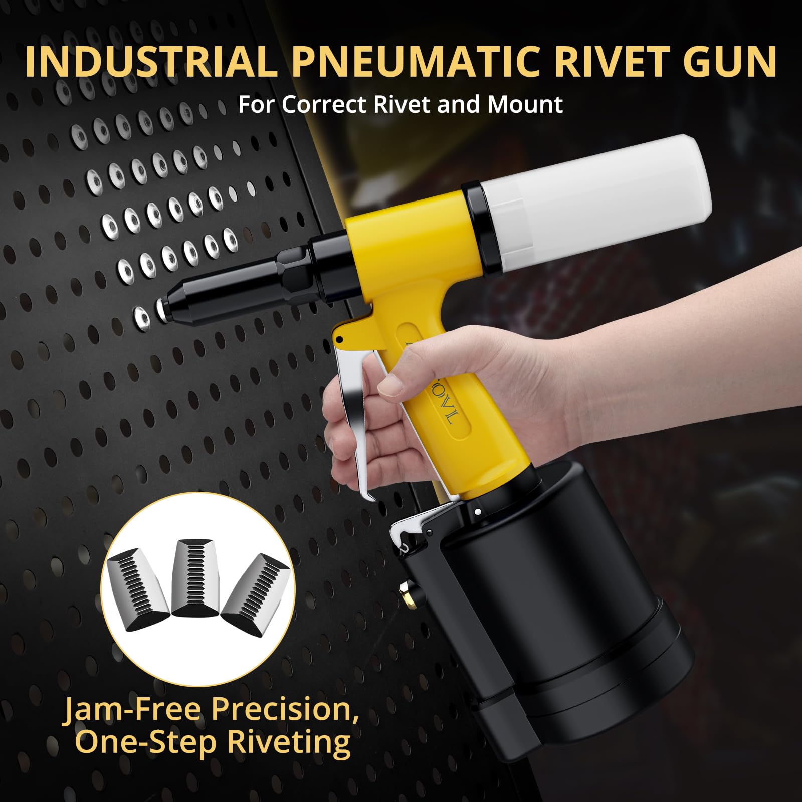 AMTOVL Pneumatic Riveter, 1408KGF Pulling Pneumatic Rivet Gun, Heavy-Duty Air Pop Riveter, Pop Rivet Gun Set including 2.4mm - Image 2