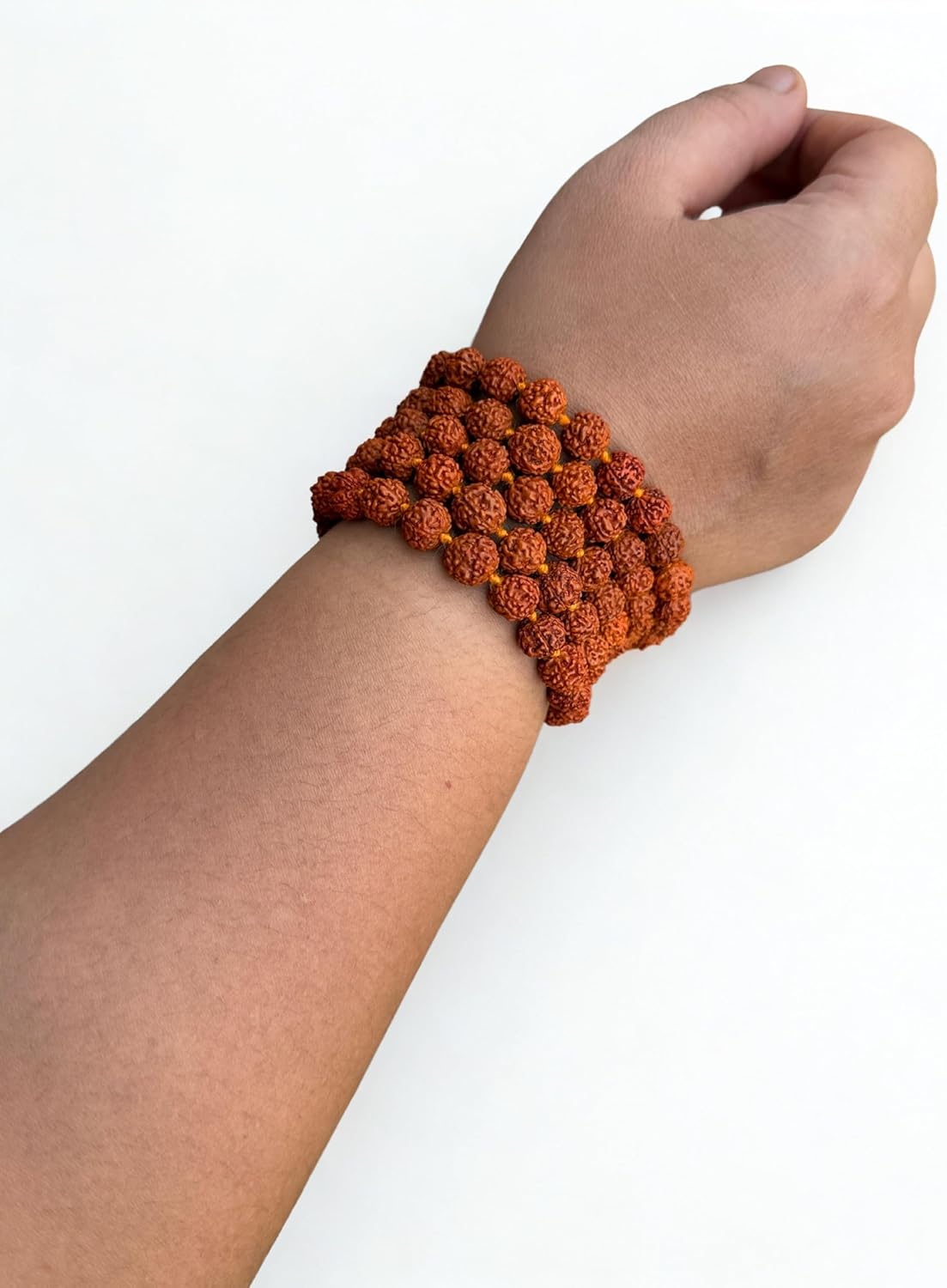 Mukhi Rudraksha Mala 5個 着用&amp;ジャパ用 &ndash; 108+1 天然ビーズ ロザリオ 男女兼用 &ndash; スピリチ