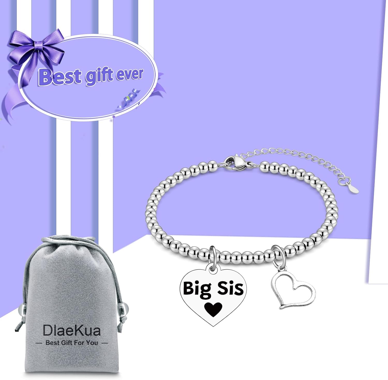 Sister Bracelets for Women Female Birthday Gifts for Sisters from Sister Cousin Stainless Steel Bracelet Friendship Bracelets Graduation Gift for Sisters Niece Birthday from Brother for Christmas - Image 7