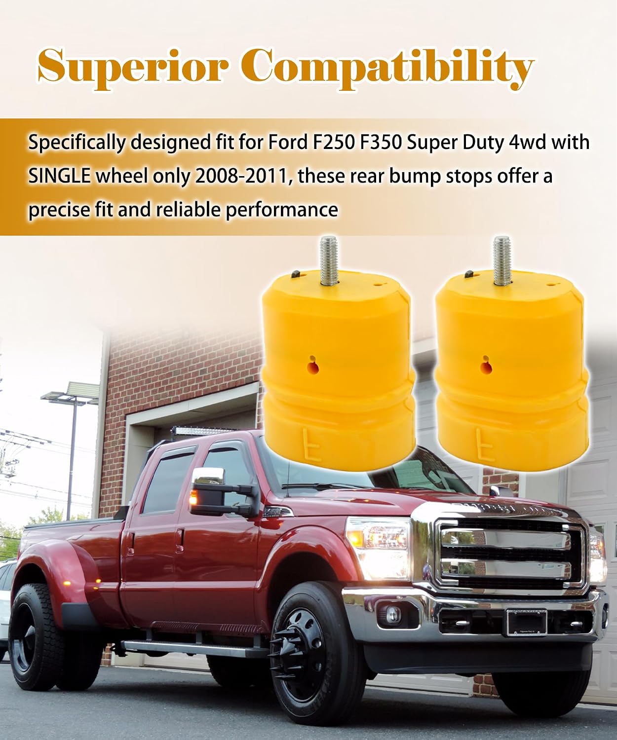 2Pcs Rear Bump Stop Fit For Ford F250 F350 Super Duty 4wd 2008-2011，Leaf Spring Jounce Bumpers Replace #8C3Z-4730-F