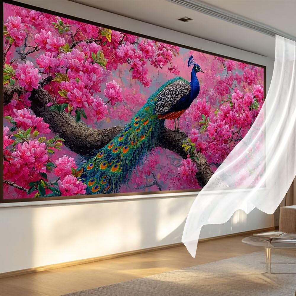 Diamentowe malowanie paw diament sztuka rysunek diamentowy 90 x 200 cm, obraz diamentowy pełny zestaw ścieg krzyżykowy DIY mozaika kryształ malowanie według numerów, dekoracje ścienne prezenty kwiaty