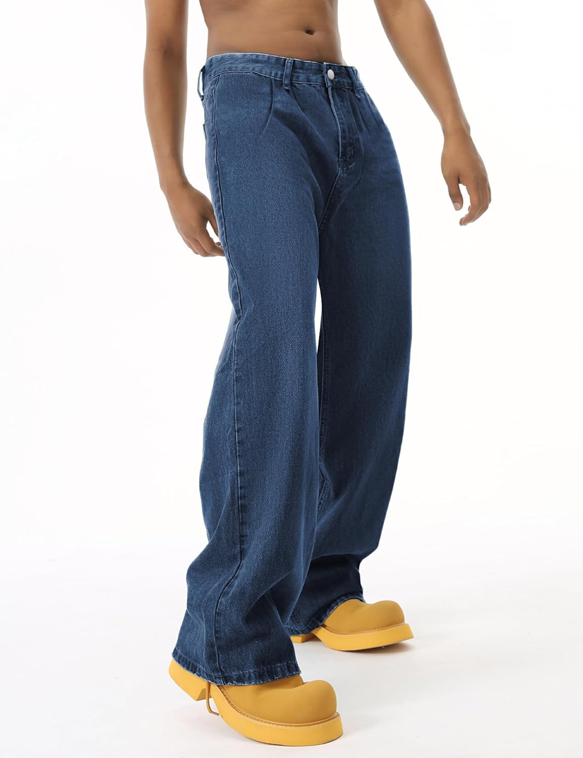 EMMIOL Baggy Jeans Men,y2k Jeans Cargo Design Wide Leg Loose Fit,Mens Denim Pants Vintage Skater Streetwear Relaxed - Image 3