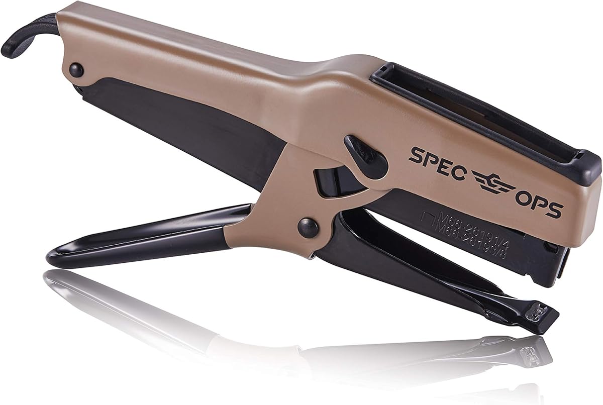 Spec Ops Tools Elite Duty Packaging Plier Stapler, 7/16"" Crown, 1/4""-3/8"" Leg Length Staples, 3% Donated to Veterans : Office Products