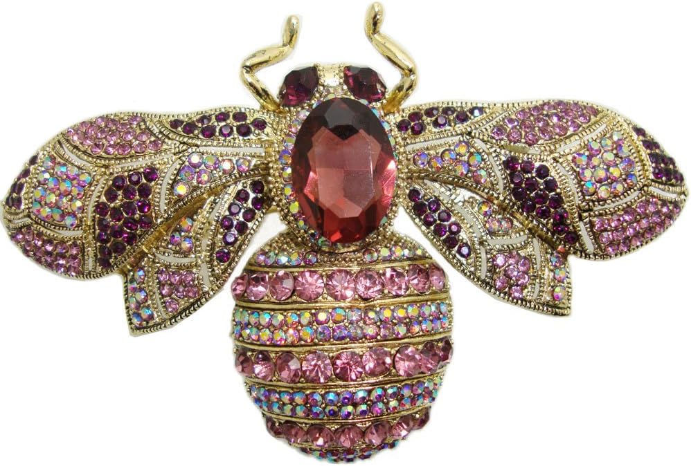 TTjewelry Charming Bee Insect Brooch Pin Austria Crystal Rhinestone