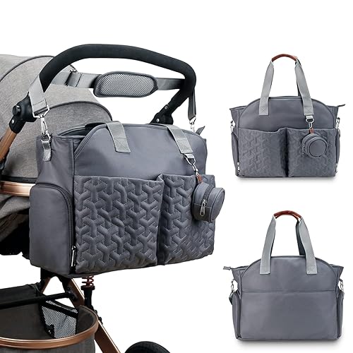 Miniatura 5 de Bolsa para extractor de leche  Bolsa de pañales para bebé con funda para laptop y bolsillo de aislamiento, se adapta a la mayoría de extractores de