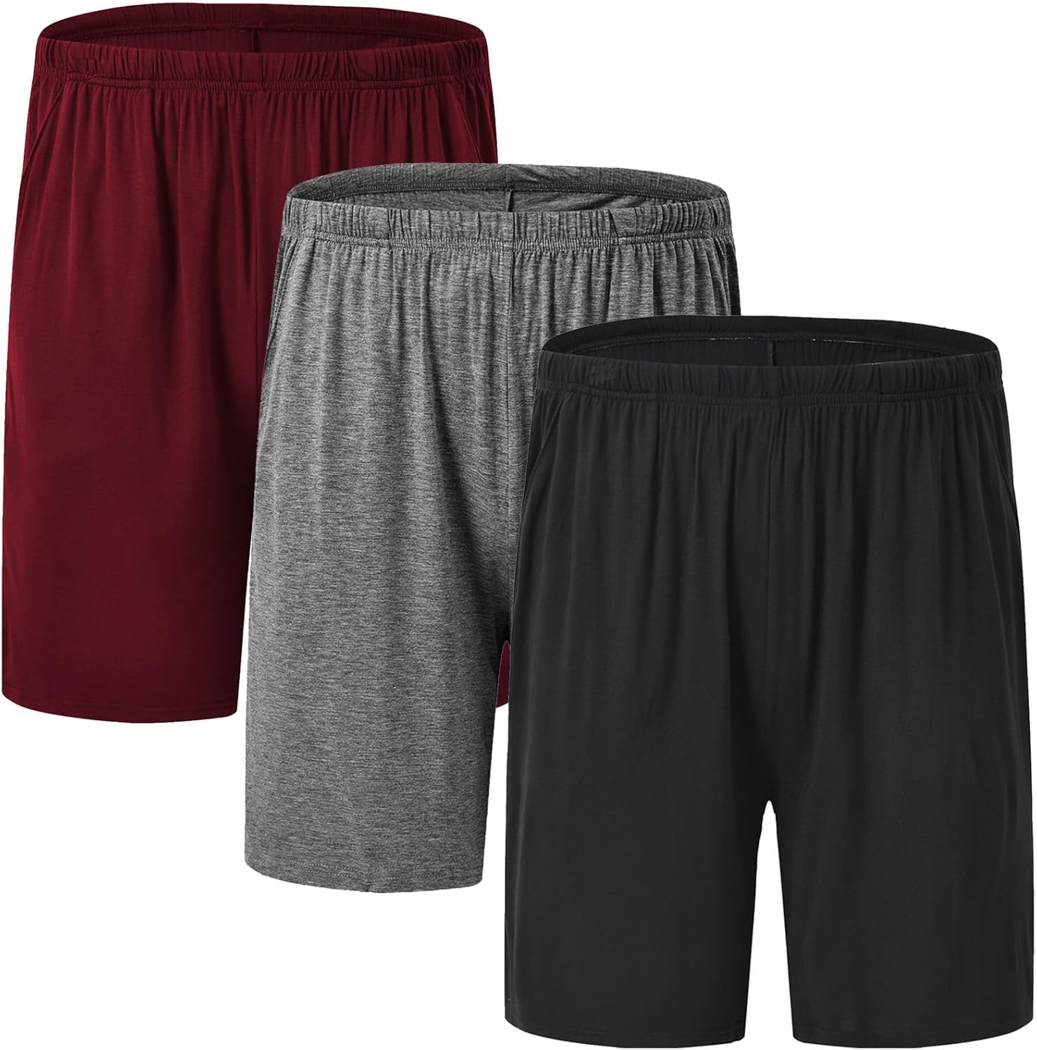 JINSHI Mens Sleeping Stretch Boxer Shorts Ultra-Soft Modal Lounge Pajama Bottoms with Pockets