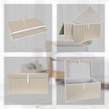 Market Gate Multi-Purpose Organizer Crate Type Box with Lid Hurch Organizer Set of 3 (Brown, Mega 60 x 40 x 30)