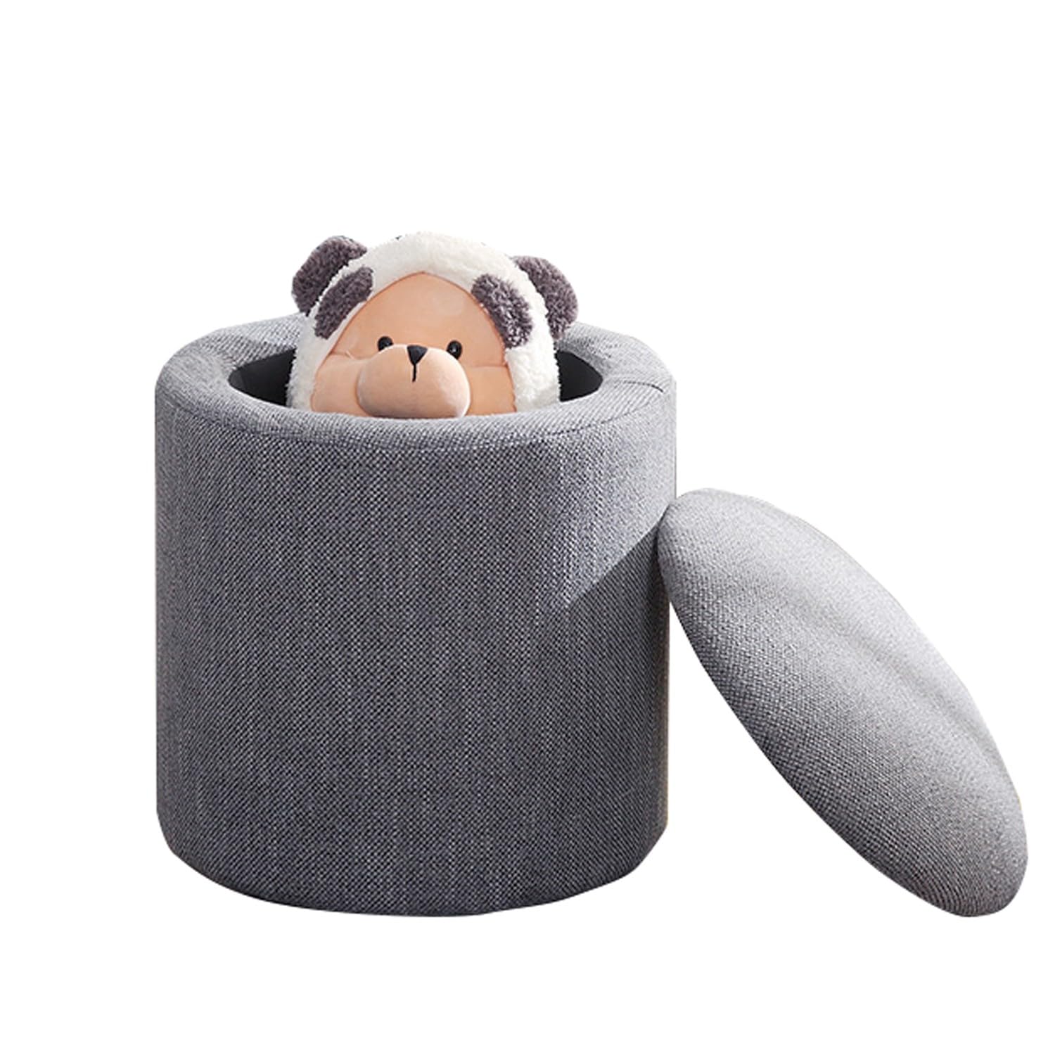 "pouffe contenitore Sgabello portaoggetti poggiapiedi in tessuto da soggiorno alla moda, grande capacit��, multifunzionale(Color:a)"