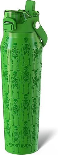 Miniatura 14 de Frost Buddy - Botella de agua con aislamiento de 32 oz con pajilla y tapa, de acero inoxidable, a prueba de fugas, frío durante 24 horas, a prueba