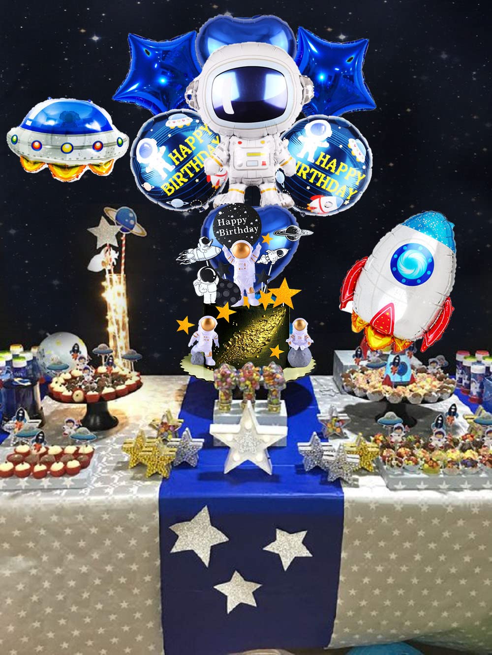 Produktbild von EASY JOY Weltraum Deko Planet Geburtstagsdeko Luftschlangen Happy Birthday Banner Girlande Sonnensystem Space Astronauten Für Jungen Kindergeburtstag Geburtstag