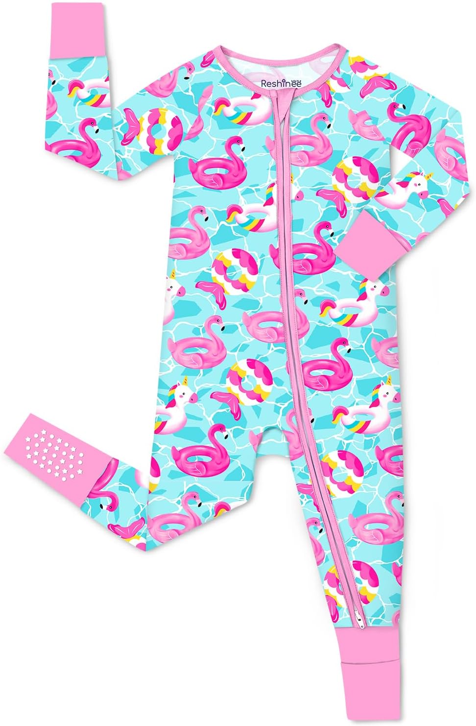 Viscose Derived from Bamboo Baby Footie Pajamas Convertible Newborn Sleeper for Baby Girl Zipper Onesie 0-24M