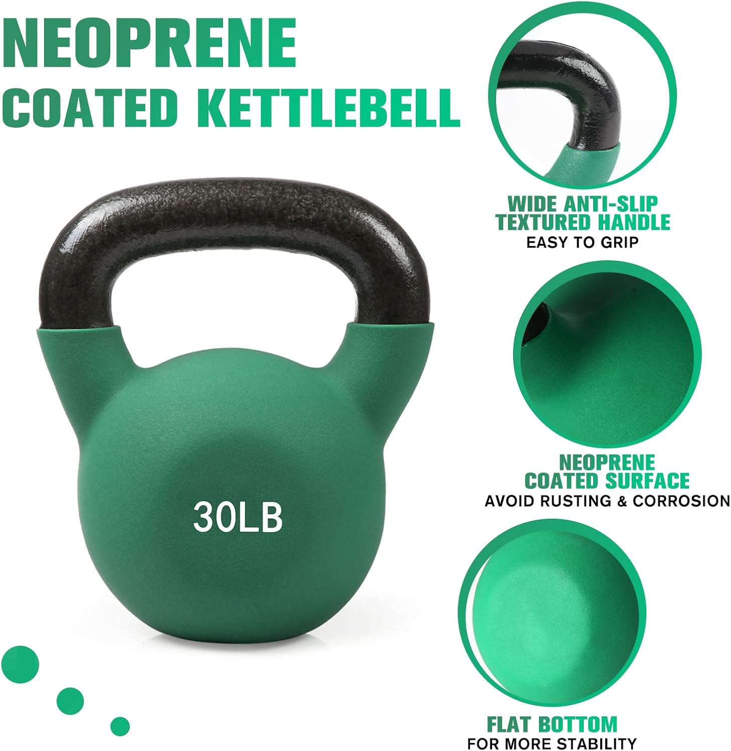 RitFit Neoprene Coated Kettlebell Weight Set, Solid Cast Iron