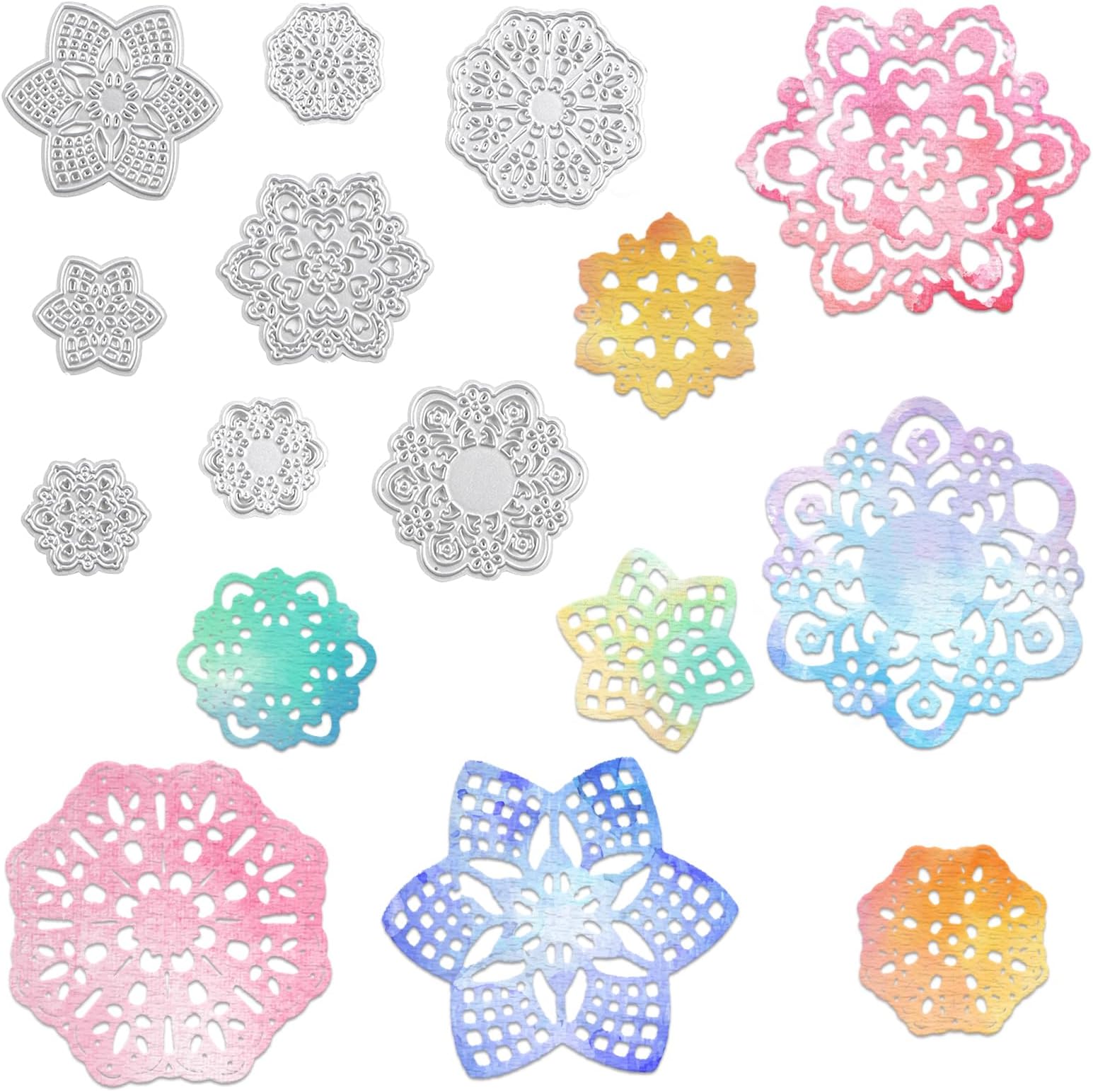 Cutting Dies Metal, 8 pcs Flower Embossing Stencils for DIY Scrapbooking Photo Album Decorative DIY Paper Cards Making Gift, Metallic Die Cut
