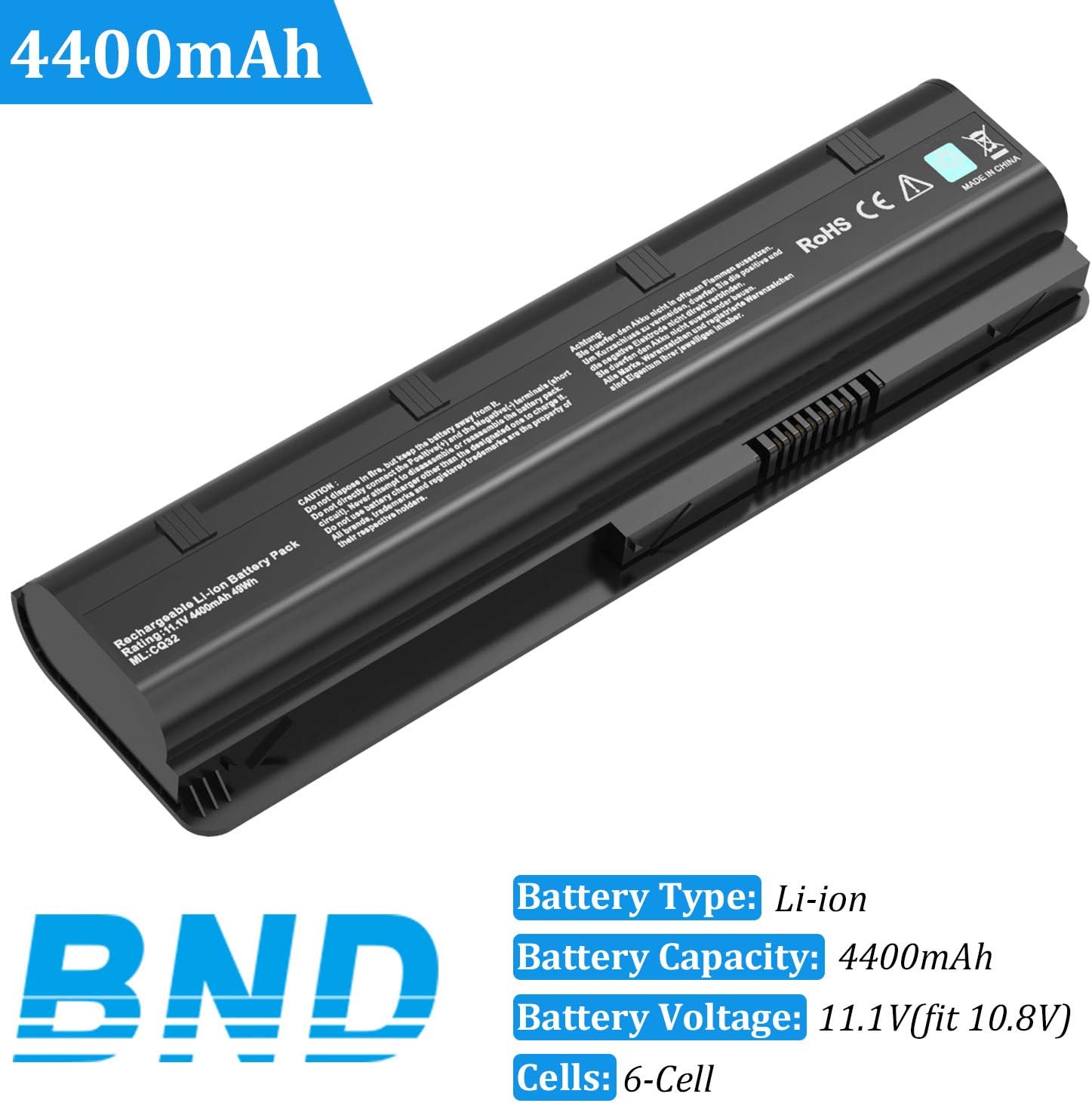 BND 593553-001 593554-001 MU06 Laptop Battery Replacement for HP Pavilion G6 G7 G62 G72 G4 HP 2000 Notebook PC/Compaq Presario CQ32 CQ42 CQ43 CQ56 CQ57 CQ62 CQ72 HSTNN-LB0W HSTNN-UB0W HSTNN-LB0W