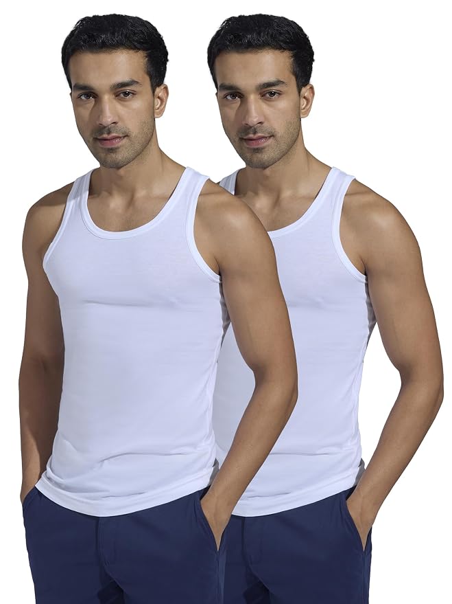 XYXX Men's Solid Regular Fit Vest | Soft and Breathable Baniyan for Man, Light and Comfortable Man's Inner (Pack of 3)