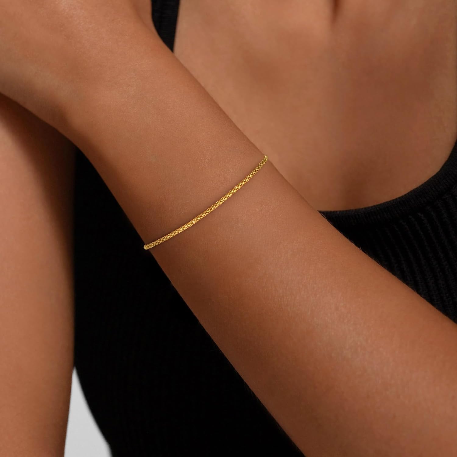 S925 Sterling Silver Popcorn Bracelets for Women - Sterling Silver Popcorn Chain Bracelet Handmade Jewelry Gold Bracelets for Women 6.5/7/7.5/8 Inch - Image 3