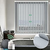 Vista 8 de Yoolax Persiana vertical motorizada, persianas inteligentes para puertas correderas de vidrio con control de voz, compatible con Alexa Google Home