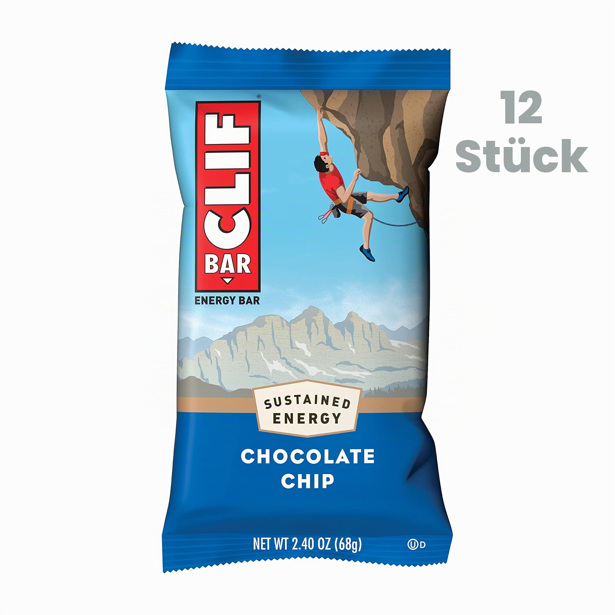Clif Bar Energieriegel Chocolate Chip, 12er Pack (12 x 68 g)