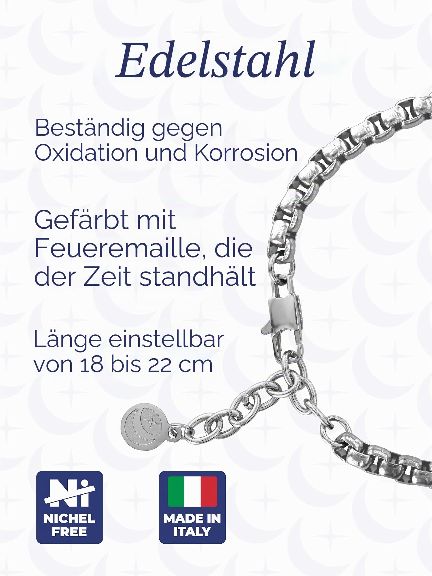 inSCINTILLE Surfer Armband Herren Rostfreier Stahl mit Nautischen Symbolen Verstellbare Anker Länge mit Geschenkbox Enthalten