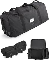 Geantă de voiaj pliabilă bagsmart cu 3 roți, 80L, geantă sport ușoară pentru bărbați și femei, rulabilă, negru 1