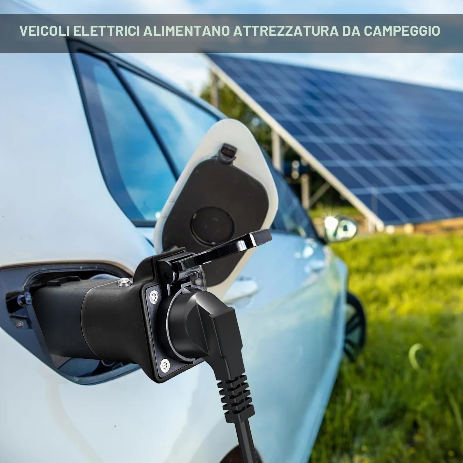 VOBOR Adattatore V2L per EV Tipo 2 a Schuko 3.5 KW 16A 220V da Veicolo a Carico, Compatibile con MG4, MG5, MG ZS, Acqua e Antipolvere (Contenente Ferro)