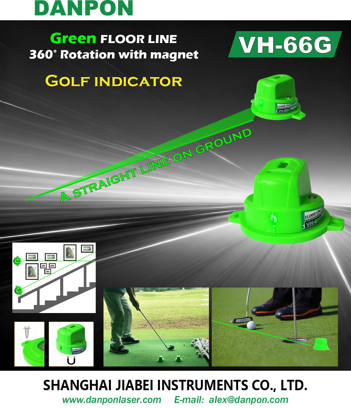 Golf Putting Training Aid with Laser Pointer, 360° Rotating