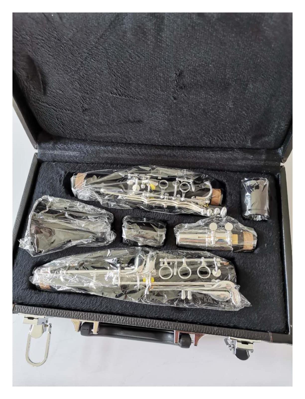 Professional Klarinette Professionelle Klarinette C-Stimmung Aus Ebenholz Oder Bakelit-Splitter Überzogene Tasten Mit Mundstück (Color : Ebony Wood)