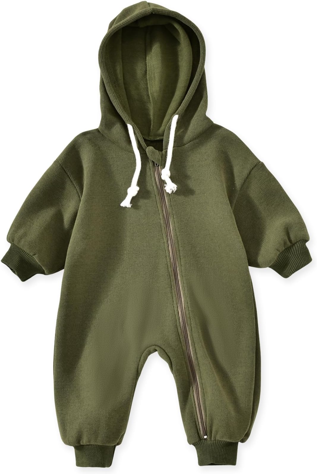 Unisex Baby Boys Girls Long Sleeve Infant Baby Zipper Hooded Jumpsuits Romper Loose Outfit Clothes