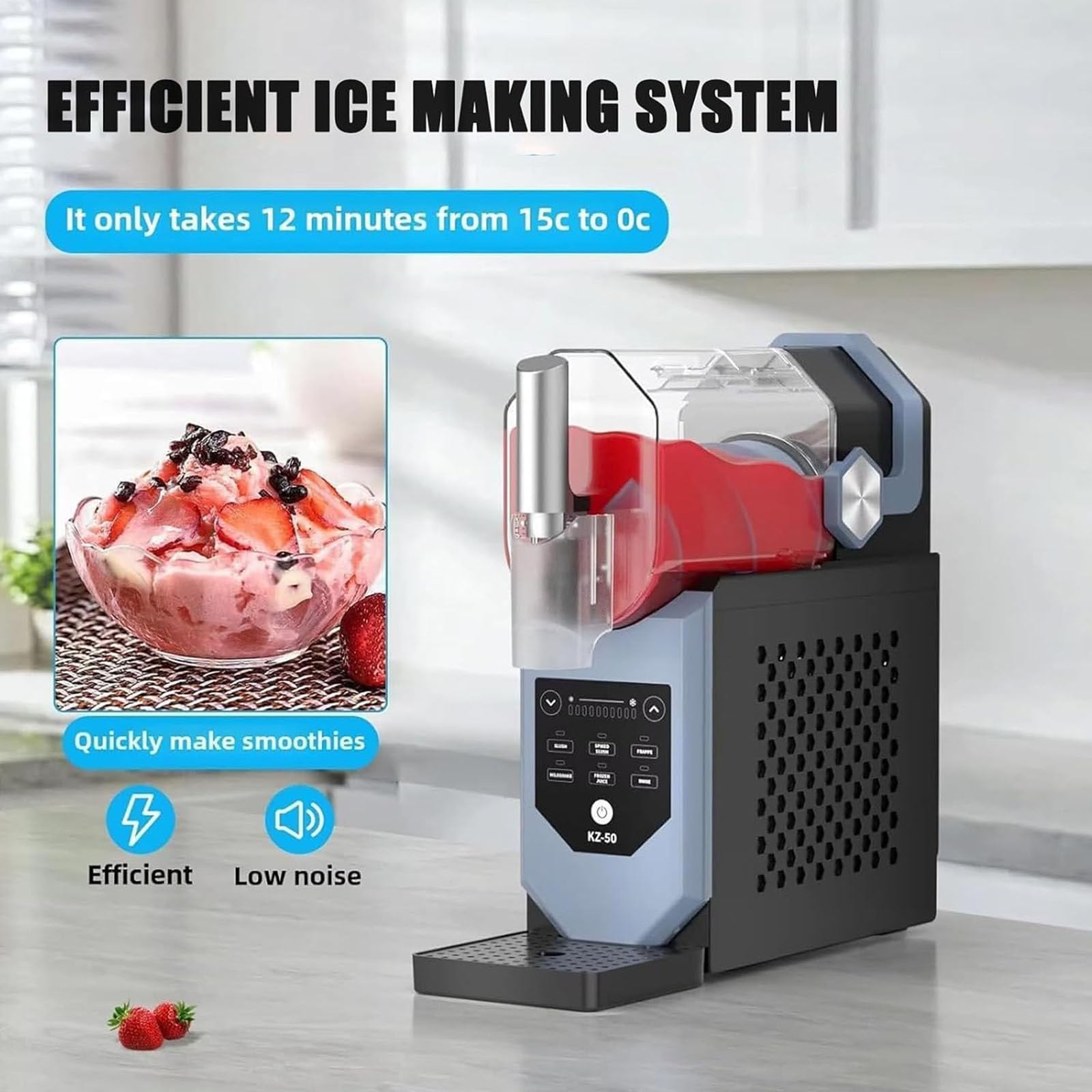 Machine Granités Fêtes Estivales - Machine Granités Maison - Machine à Milkshakes Crémeux - Sans Glaçons - Machine à Granités Autonettoyante - Avec écran LED Pour Margaritas