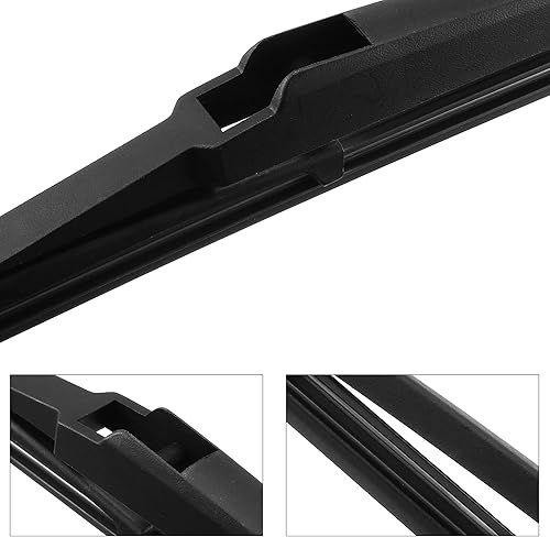 Miniatura 4 de X AUTOHAUX 1 limpiaparabrisas trasero de 12.205in y 12 pulgadas, repuesto para Toyota Previa 2006, plástico de goma, color negro