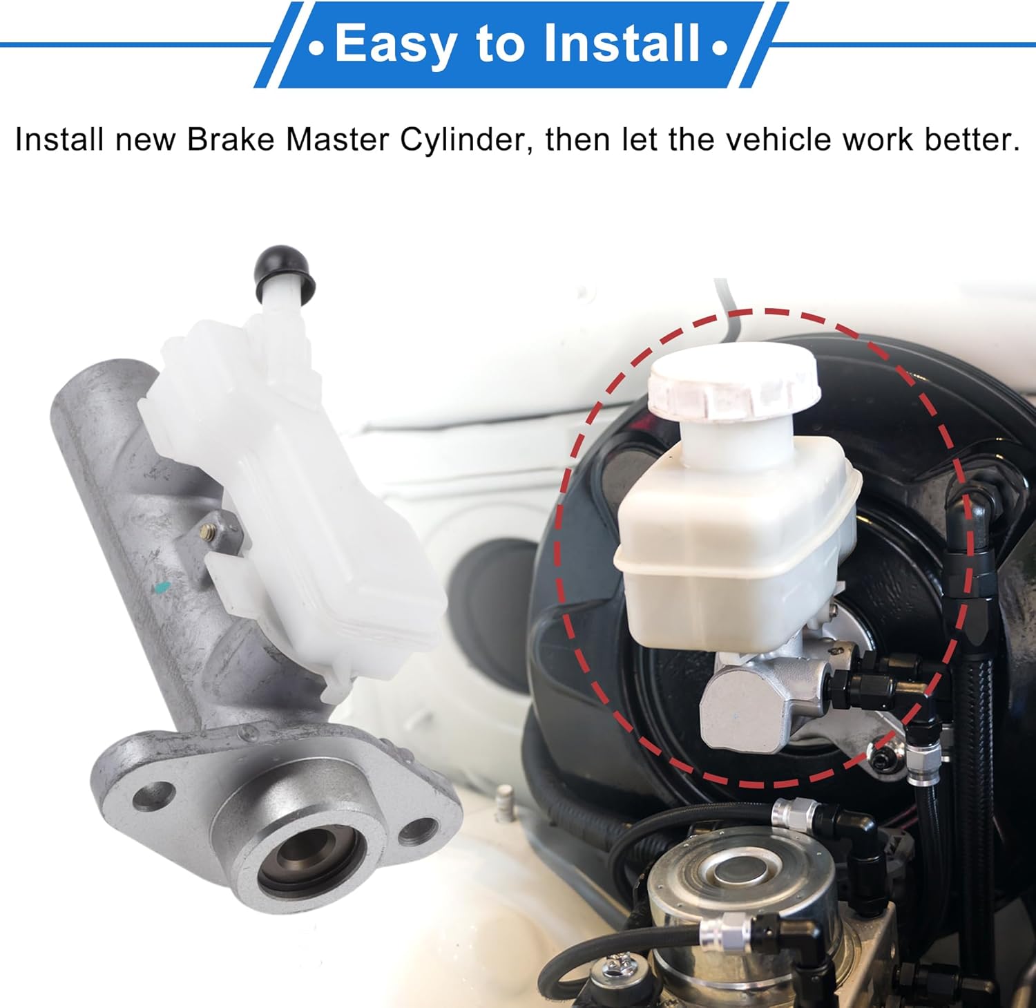 Brake Master Cylinder with Reservoir No.46100SFJW01 for Honda Odyssey 2005-2008 Hydraulic Master Cylinder Aluminum Alloy,Plastic 1 Pc