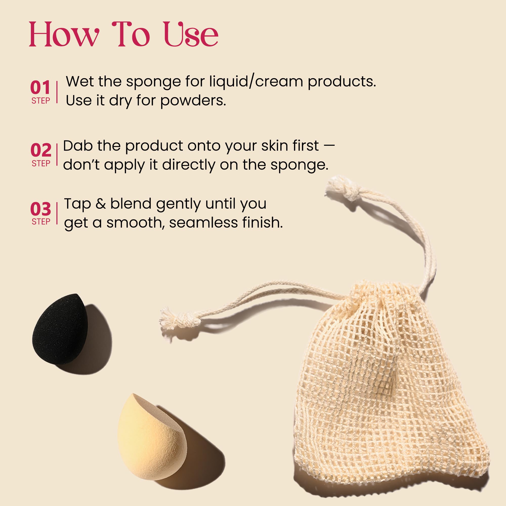 Milagro Beauty Mini Mates Duo Beauty Blender | Small Precision Makeup Sponge for Concealer, Under Eye, Nose & Detail Blending (2 Piece) 3